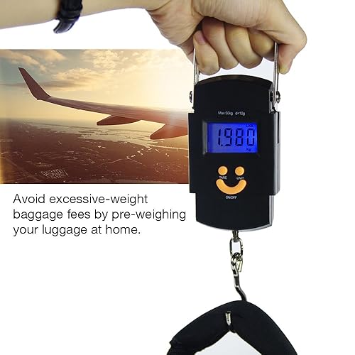 Miniatura 3 de PARTYSAVING APL1439 - Báscula electrónica colgante de viaje para equipaje con pantalla LCD digital paquete de 2 unidades