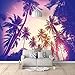 SASZQY Adesivi Murali 3D Poster Foresta di cocco al tramonto Murali Per Camera Dei Foto Carta da Parati Murale Decorazione della Parete Impermeabile Tela Autoadesivo 100x70 cm