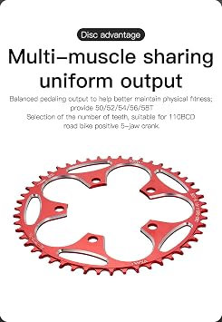 110/130BCD Chainring 36/38/40/42/44/46/48/50/52/54/56/58/60T Round Narrow Wide Chainring 5 Bolts Bicycle Chainwheel for 8-12 Speed Road Bike Folding Bicycle