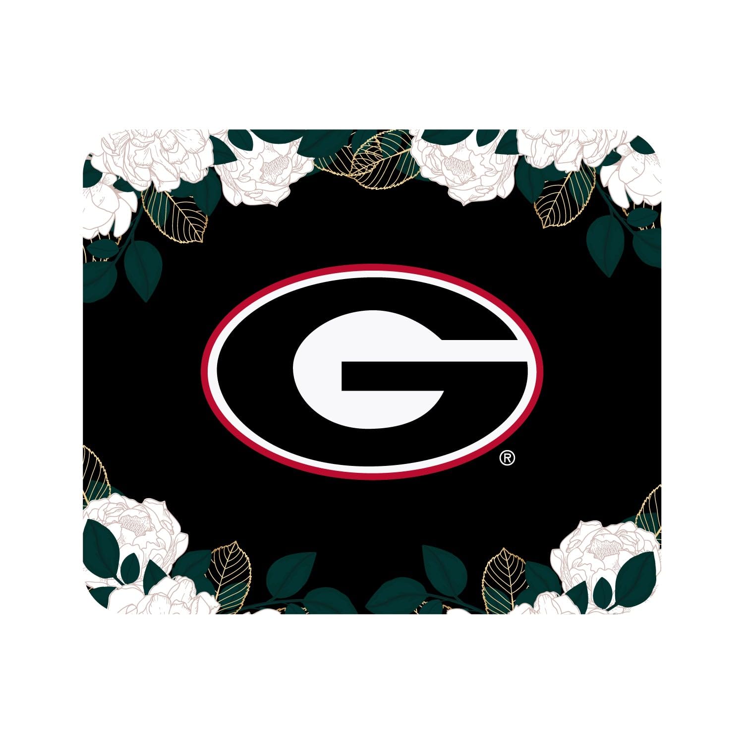 Mouse Pad, Fabric, University of Georgia Standard/Floral White