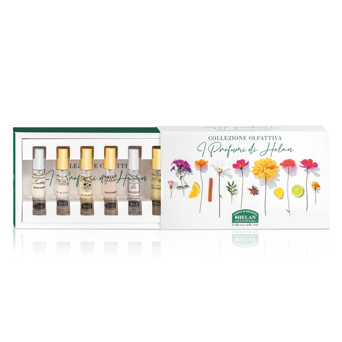 Helan - Collezione Olfattiva nr.3 con 6 Profumi in Fiale da 10 ml, Kit Profumo Uomo e Donna in Fragranze da Scoprire, Set Percorso Olfattivo per Idee Regalo Donna e Uomo Made in Italy