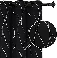 Vista 47 de BUHUA Juego de 2 paneles de cortinas opacas de 84 pulgadas de largo, cortinas de eficiencia energética y reducción de ruido para dormitorio con Gris