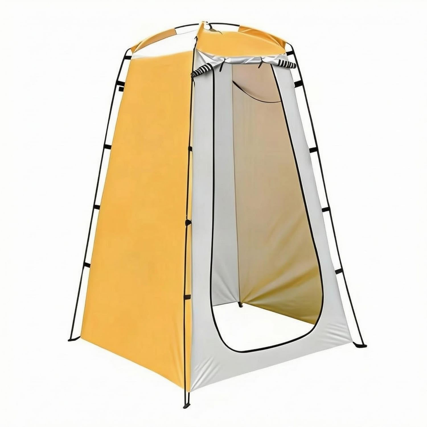 Freestanding Dressing Room Tent Rectangular Shower Tent Front Opening Outdoor Gear Windowed, White Yellow, Hand-Built-image-9