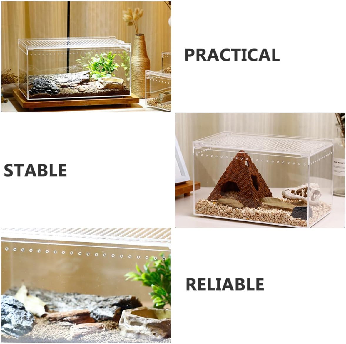 Acrylic Leak Climbing Pet Box for Reptiles Crabs Critter Box Turtle Tank