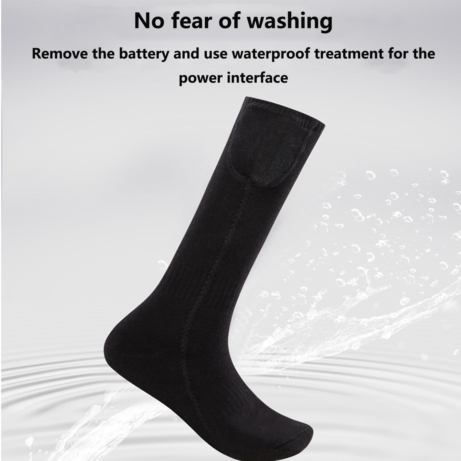 Chaussettes chauffantes pour Hommes et Femmes avec télécommande APP et 5000 mAh jusqu'à 10 Heures Chaussettes de Ski chauffantes Rechargeables 3 Niveaux de température C blackgray