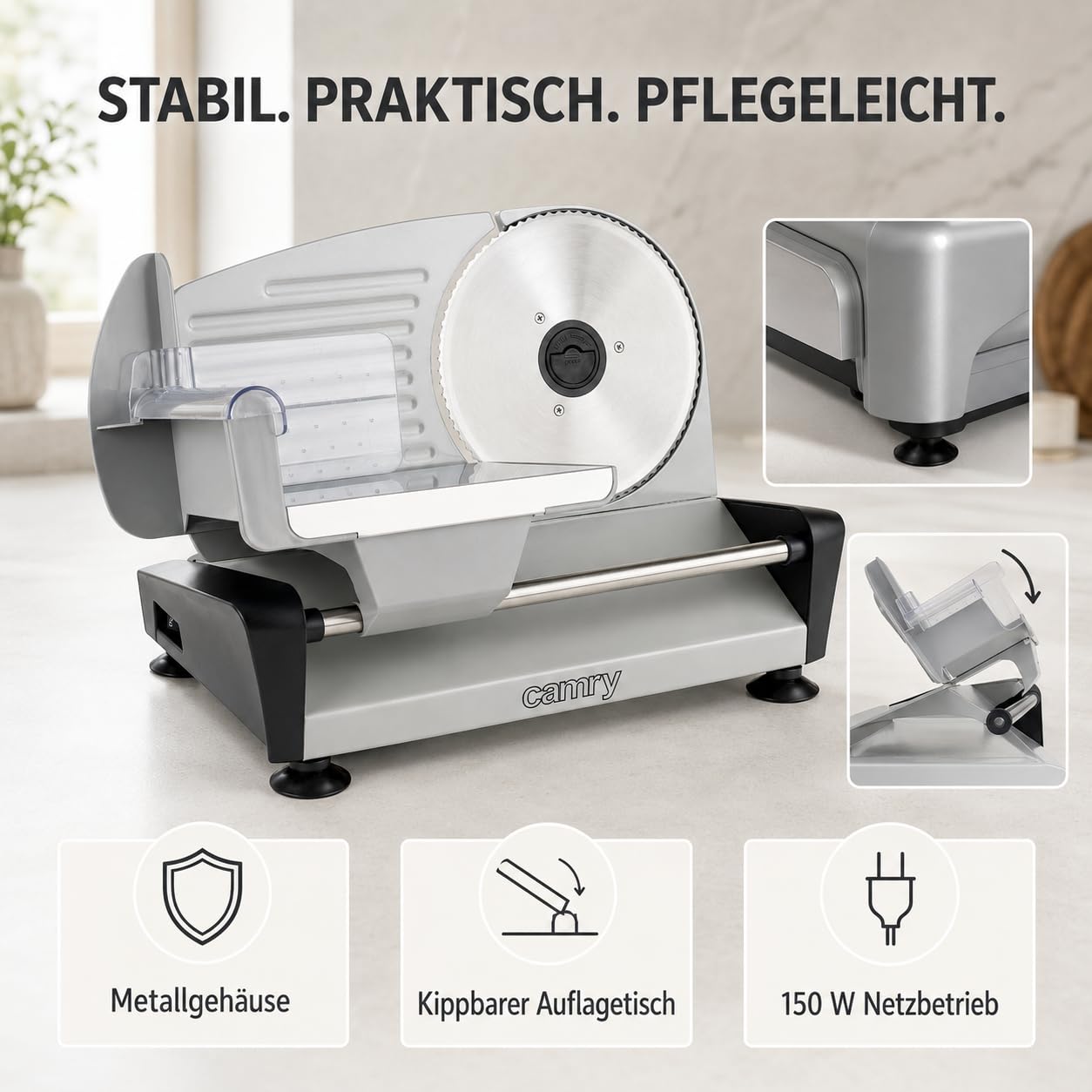 Camry cr4702-trancheuse Schinkenschneider 200 W silber