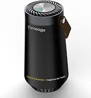 Timeage Gerador de ozônio para carro, eliminador de odores 2 em 1 e ionizador de ar para remover cheiro de fumaça, odor de animais de estimação, ácaros, PM2.5, alérgenos, purificador de ar portátil