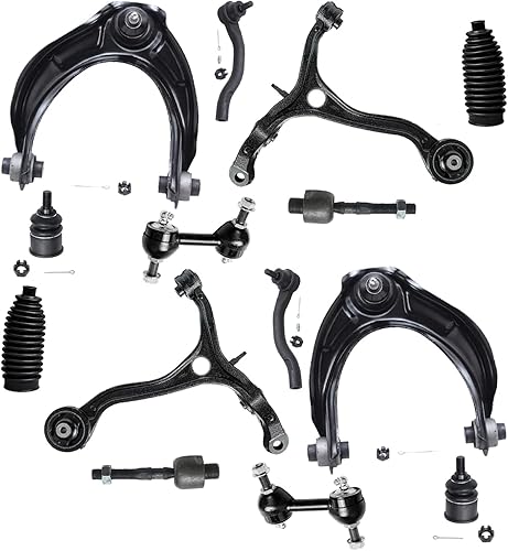 Detroit Axle - Kit de suspensión frontal de 14 piezas para Honda Accord 08-12 2008 2009 2010 2011 2012, 4 brazos de control con rótulas + 4 barras