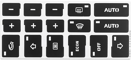 X AUTOHAUX Coche AC Dash Button Pegatinas AC Panel Calcomanías 16 Botón para Audi A4 2000-2008
