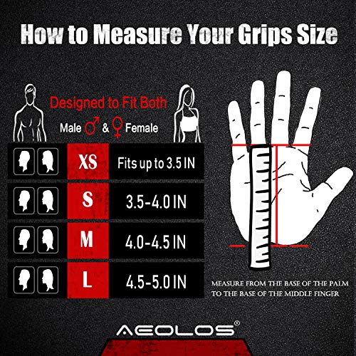 AEOLOS Leather Gymnastics Hand Grips-Great for Gymnastics,Pull up,Weight Lifting,Kettlebells and Crossfit Training (Gray, Medium) - Thumbnail 3