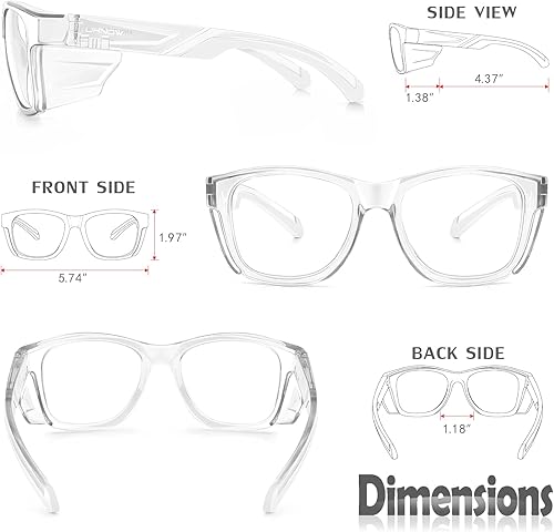 Miniatura 33 de UKNOW Safety Glasses - Anti Fog Lenses - Eye Protection with Side Shields - ANSI Z87.1 Protective Eyewear - UV Protection