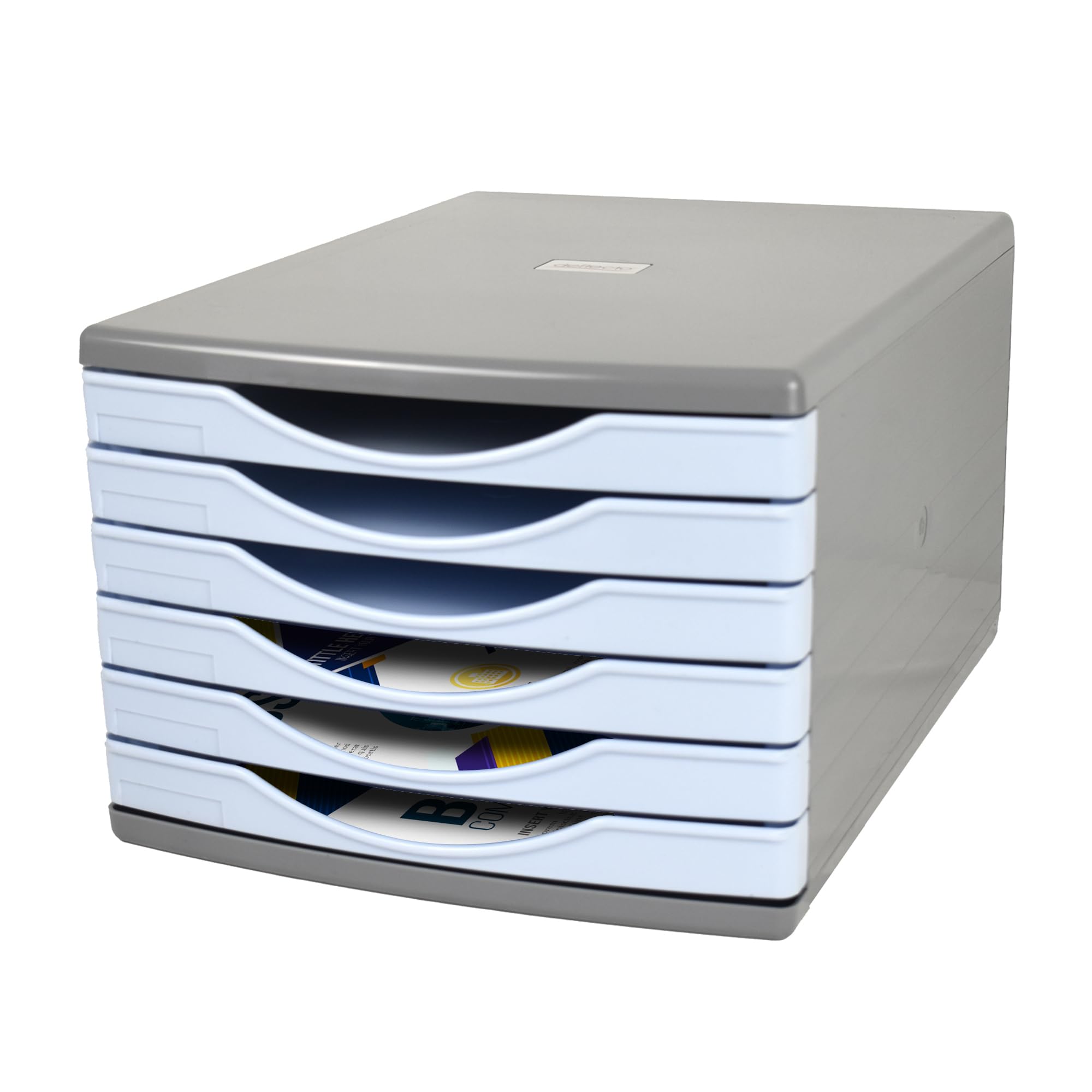 Deflecto Bluebell Desk Drawer Set - 6 Soft Blue Tones A4 Storage Drawers — image 1