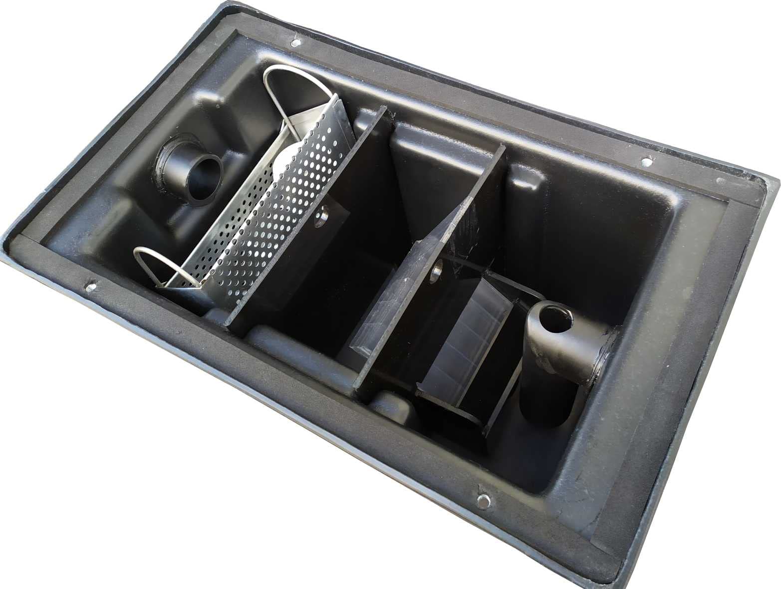 Separador de grasa de polipropileno 0,3 L/seg de grasa, separador de grasa skimmer de aceite restaurante gastronomía, skimmer separador de grasa, filtro de aguas residuales, tecnología de enjuague