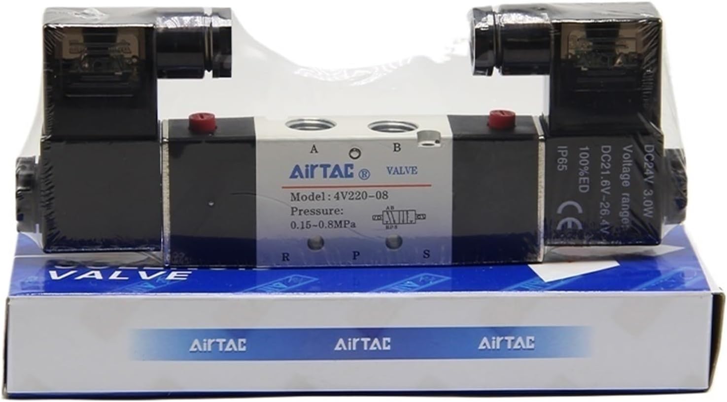 4V Series Pneumatic Control Parts 5/2 Port Solenoid Valve 4V220-06/4V220-08(Ask For More,DC24V)