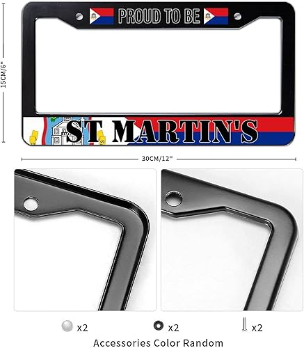 Miniatura 2 de Proud to Be St Martin's - Marco para placa de matrícula con la bandera de San Martín, regalo de recuerdo de país, marco decorativo de aluminio para