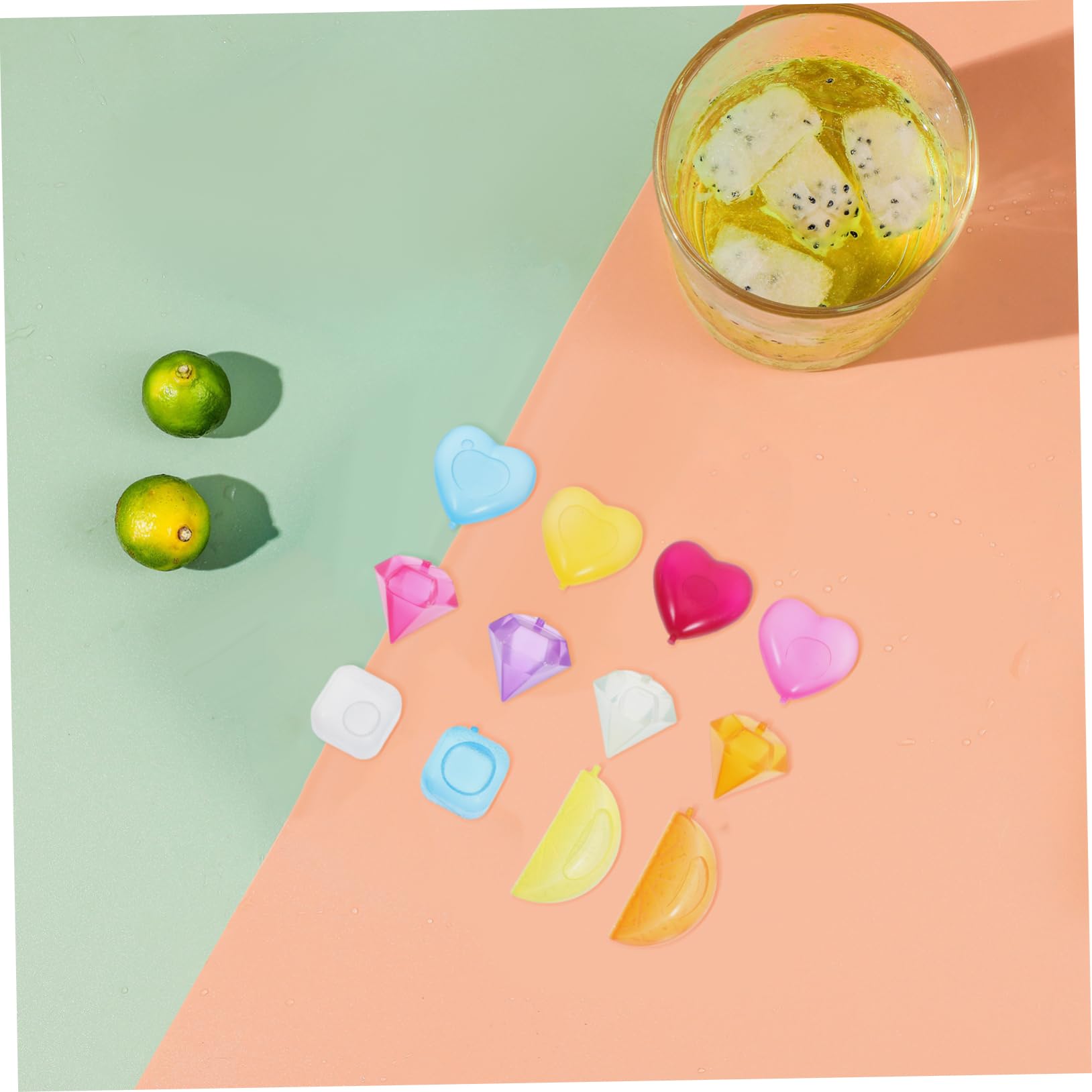 Cabilock 96piezas Cubos De Hielo Reutilizables Para Bebidas Coloridos y Transparentes Para Cocteles y Vinos Decoración De Jarrones y Hogar