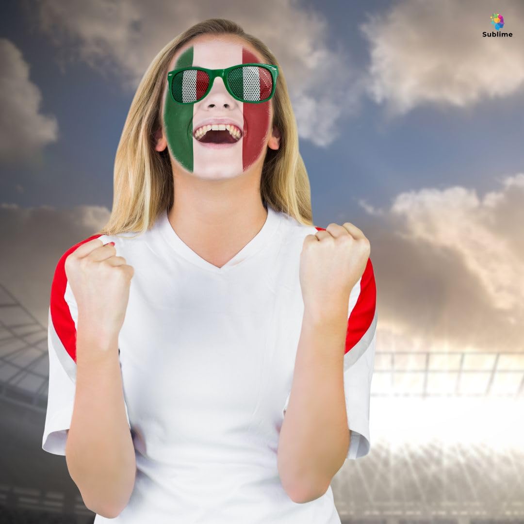 Occhiali da Sole Italia Nazionale Tricolore Tifosi Azzurri 100% Made in Italy