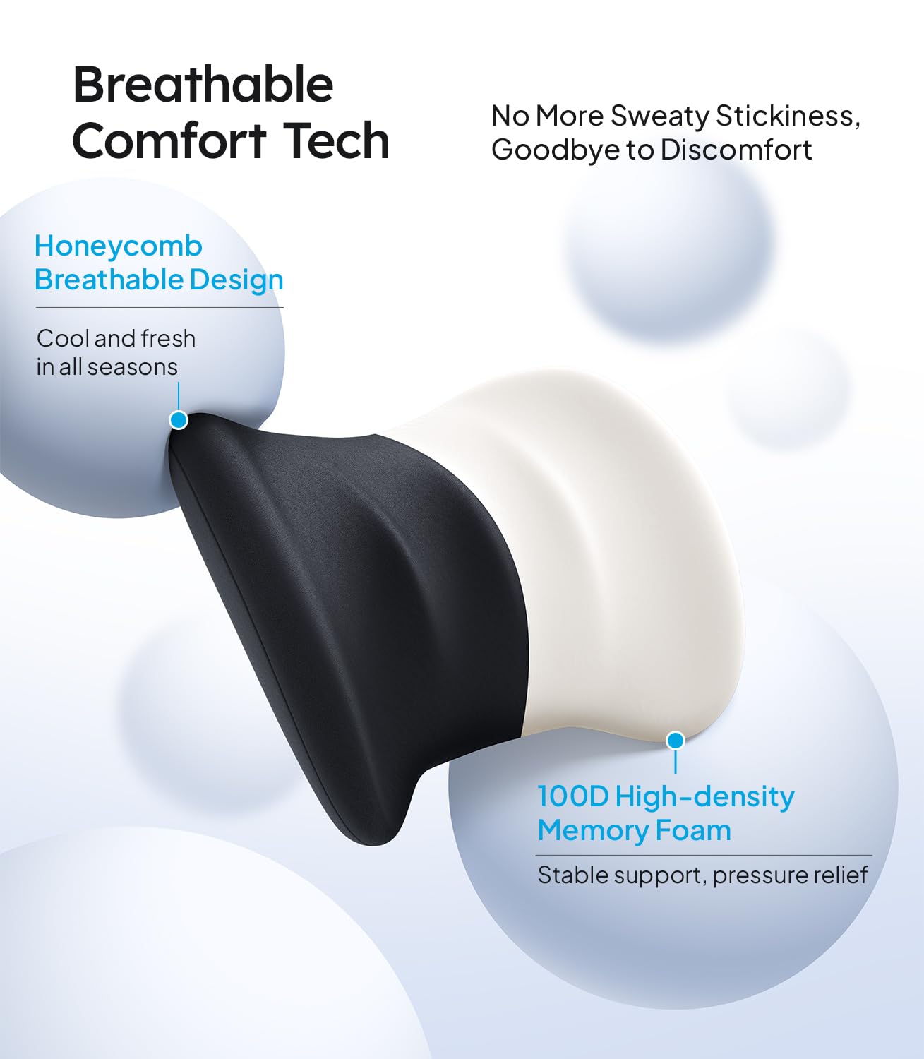 Wigoo 2026 Lumbar Support Pillow for Car Ergonomic Design Pressure Relief Back Cushion for Driving Seat Back Support — view 5