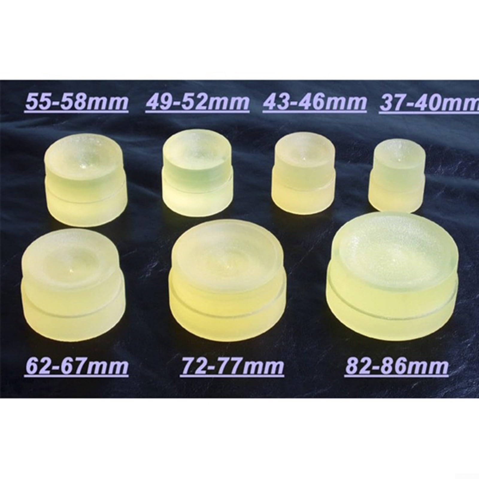 Juego de herramientas de desmontaje de lentes de goma, 7 piezas, para reparación de cámaras, 37 mm - 86 mm, varios tamaños de objetivo, color amarillo