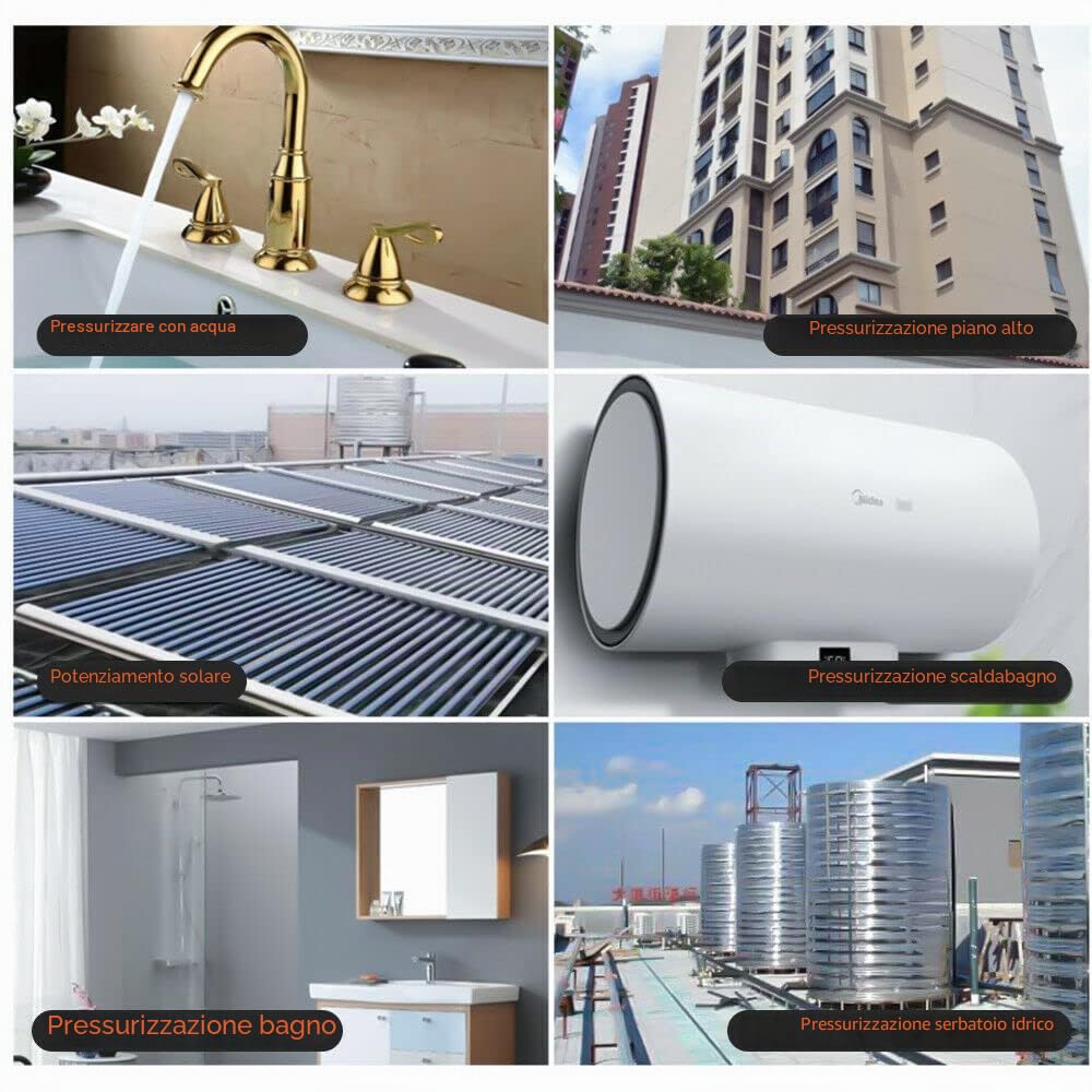 150W Piccola Pompa Automatica Booster Doccia 230V/50Hz ¾" × ½" Uscita 25L/Min Mini Pompa Booster Con Interruttore Di Flusso Automatico 15m Per L'Intero Sistema Della Doccia Della Casa