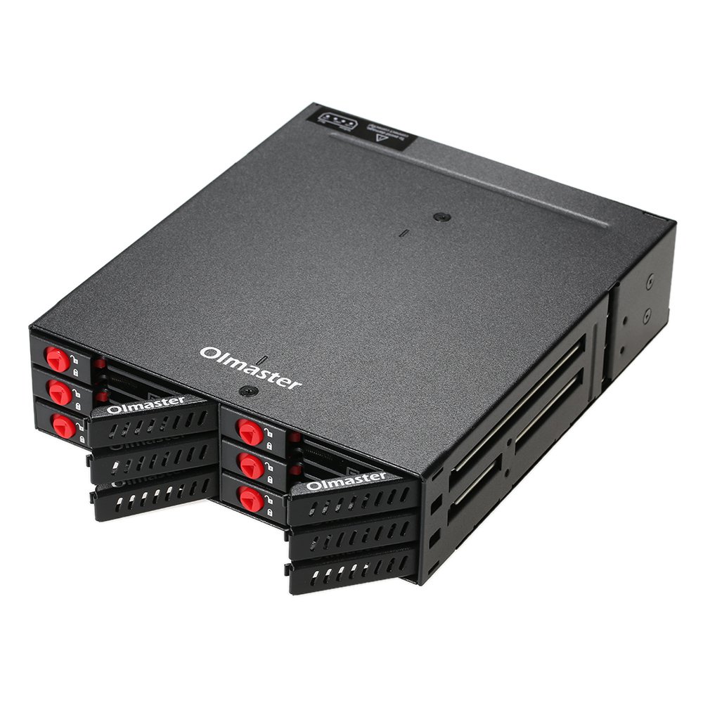 Brrnoo Backplane Mobile a 6 Alloggiamenti Rack Hot Swap per Dischi Rigidi HDD SSD da 2,5 Pollici con Ventola di Raffreddamento Blocco Tasti Trasmissione a 6 Gbps per Appassionati di