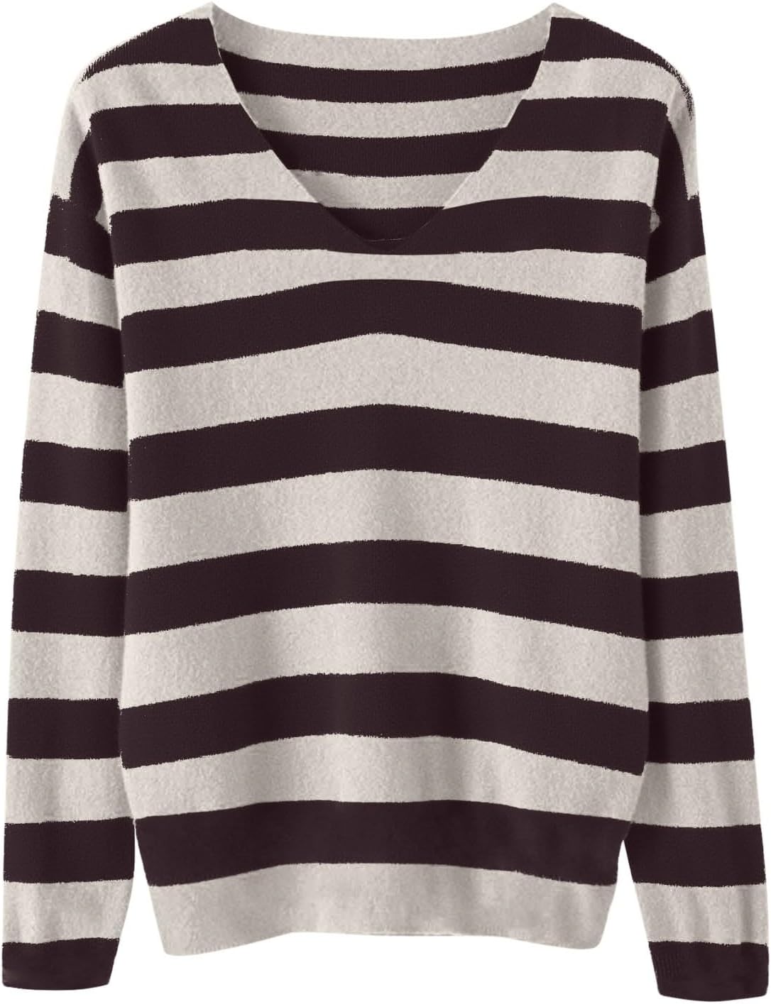 V Neck Cable Knit Sweaters for Women Striped Color Block Long Sleeve Business Casual Ribbed Fitted Pullover Tops