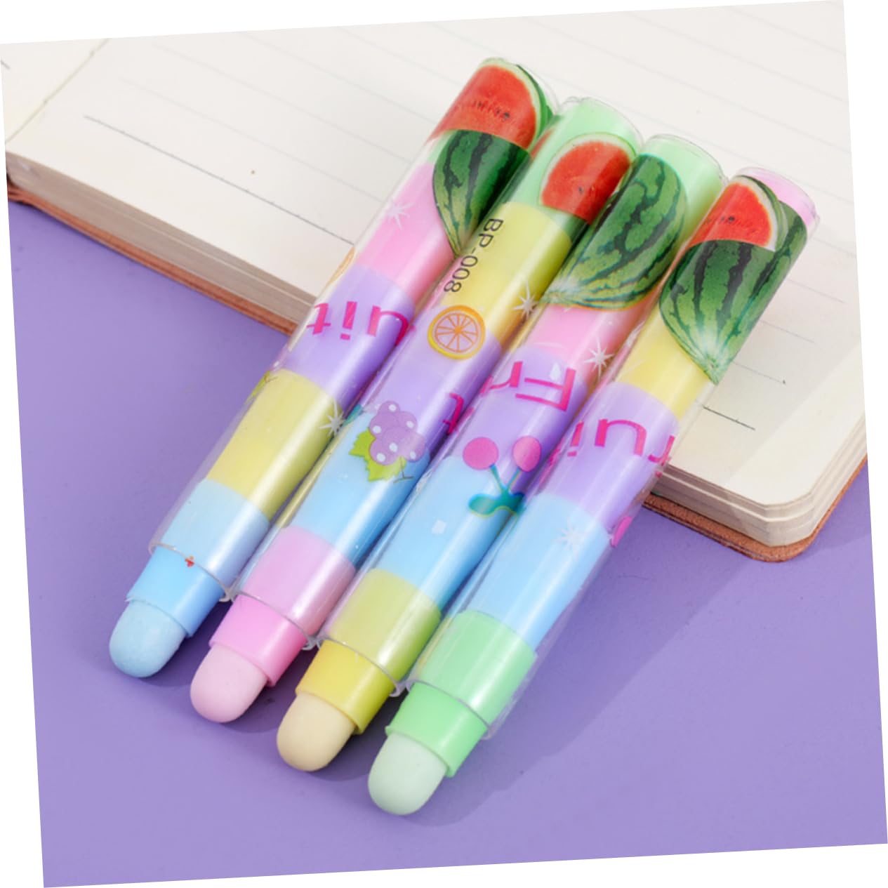 Gomme Stylo Fruit 36pcs Tpr Pp Détachable Cinq Sections Rentrée Scolaire