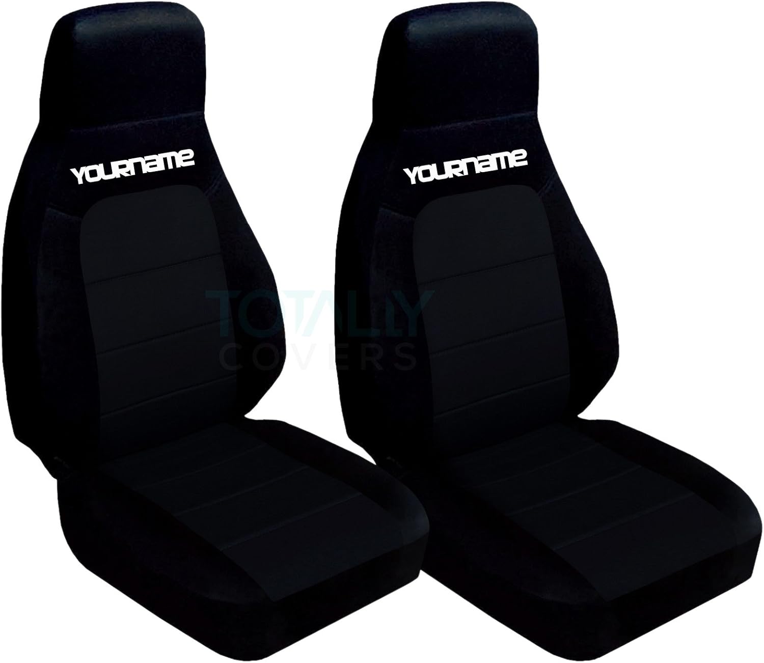 Totally Covers Compatible with 1990-2000 Mazda MX-5 Miata Black Seat Covers with Your Name/Text: Black with Hot Pink (21 Colors) Bucket