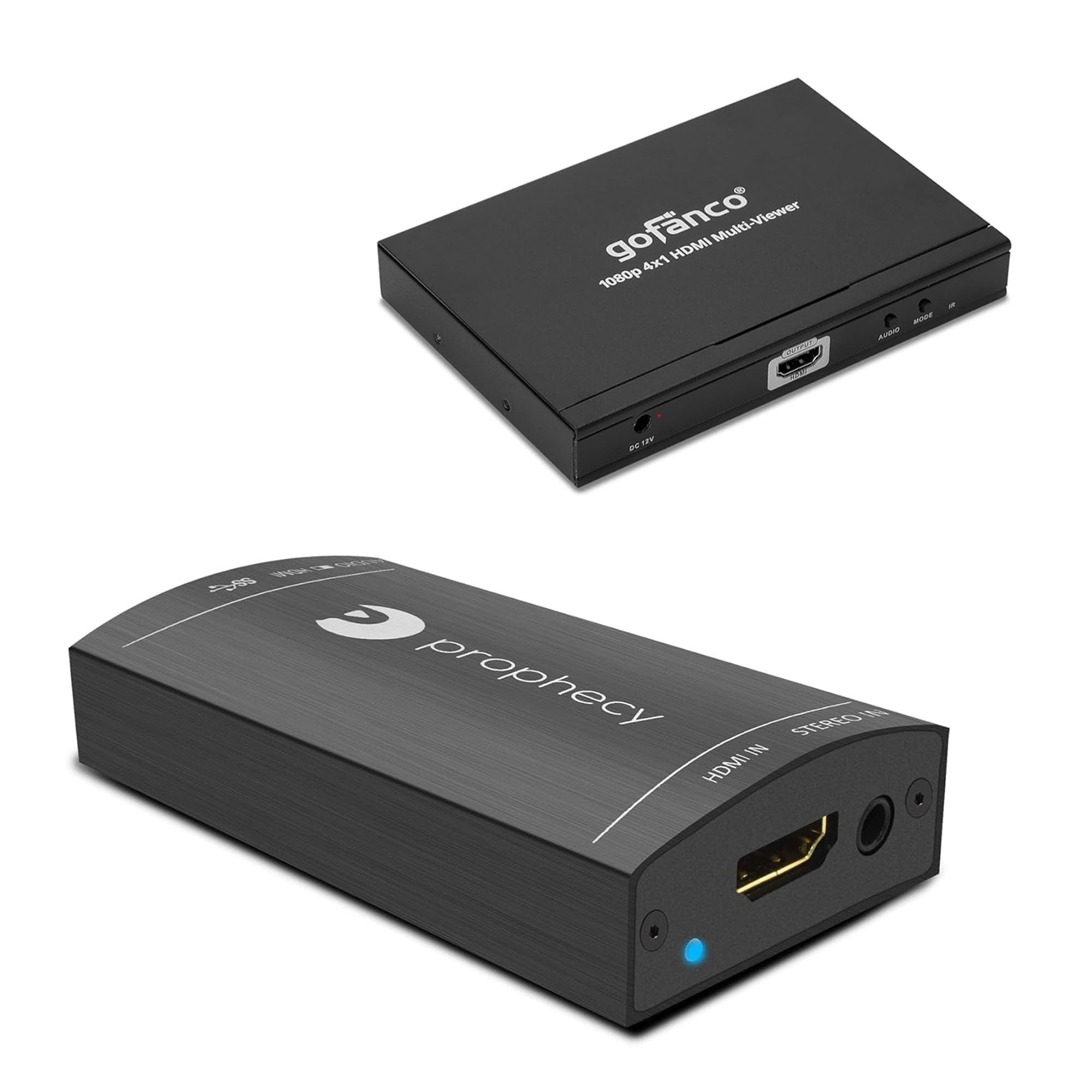 gofanco USB 3.0 HDMI Video Capture with Audio + 4x1 HDMI Multi Viewer Bundle- 1080p