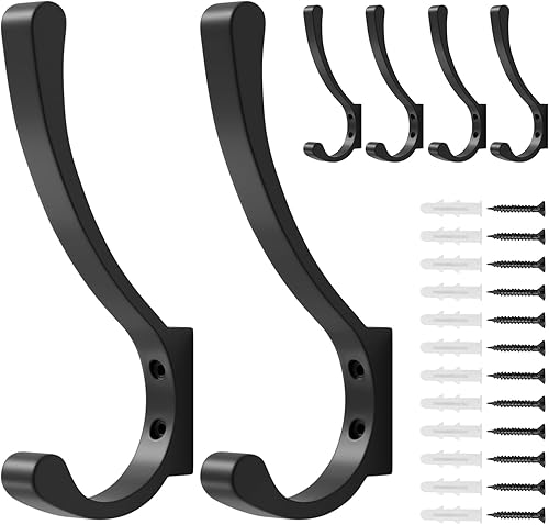 Ganchos para colgar abrigos de pared, ganchos de mochila, ganchos de pared de metal para colgar resistentes, ganchos de rosca para colgar ropa,
