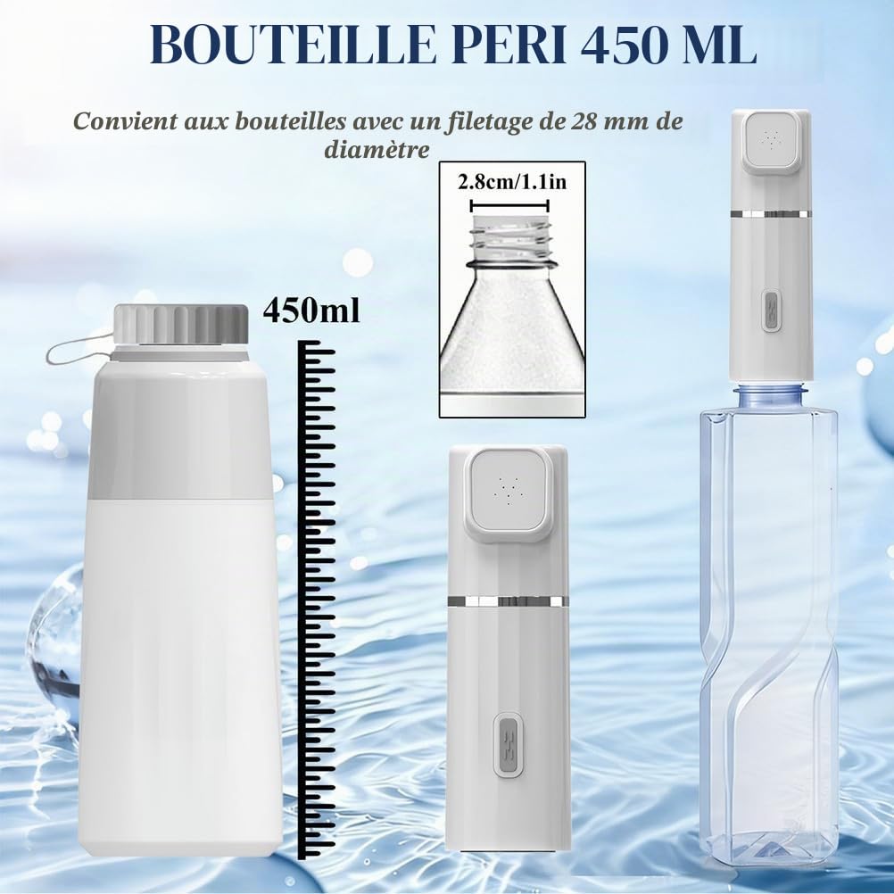 Bidet Portable Electrique,Bidet De Voyage Portable Rechargeable,450 ML Bouteille Perineale Post Partum,Douchette Intime Maternité,pour Voyage,Camping,Hygiène Personnelle,Hemorroide