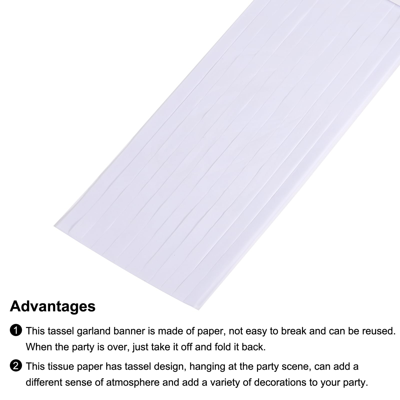 Lot De 40 Guirlandes à Pompons En Papier - Blanc Et Argent, 2-2.5m Pour Décoration Fête DIY