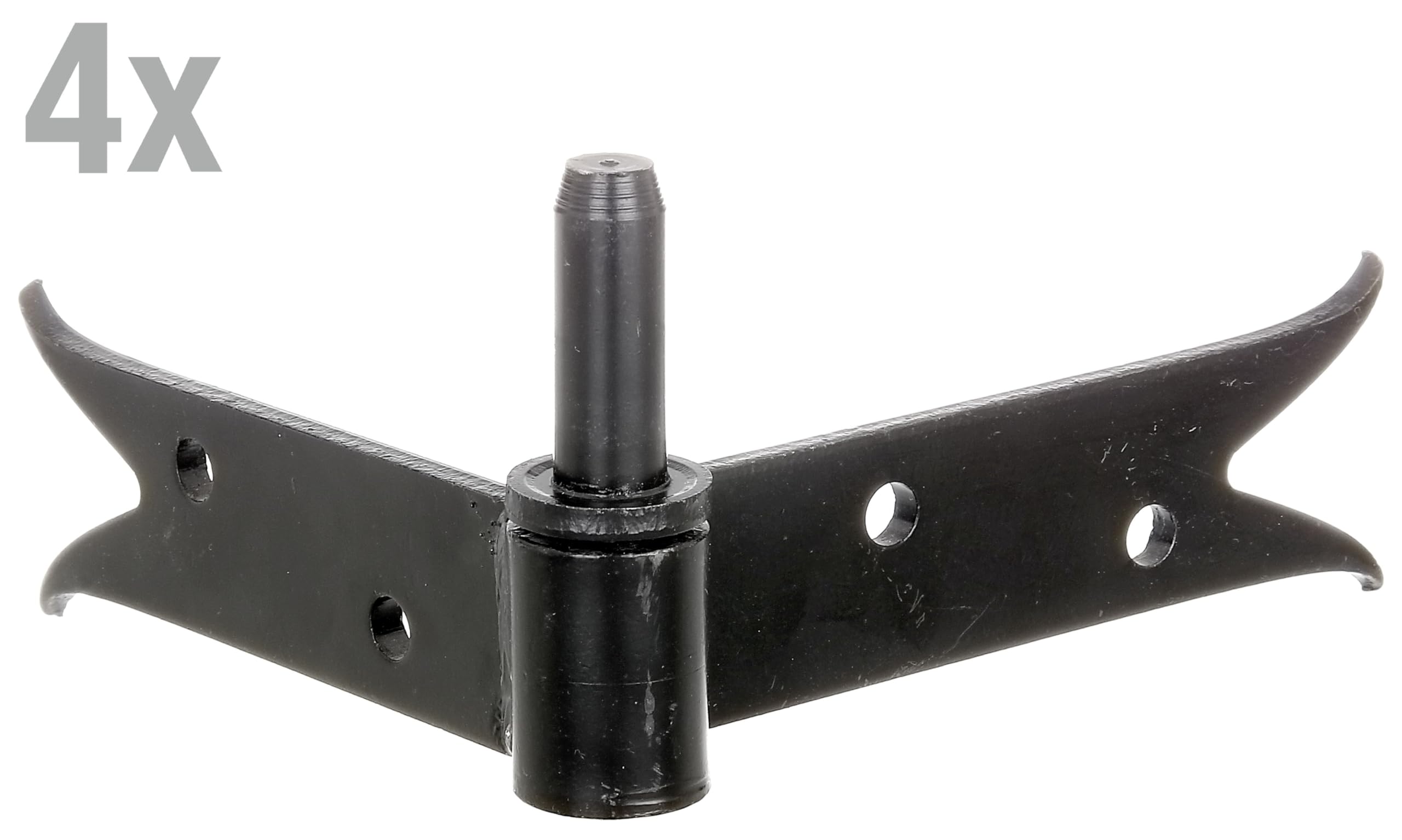 Alberts 863838 Gond d'angle | à visser | en noir | cote axe Ø 14 mm | platine 140 x 120 mm | kit de 4