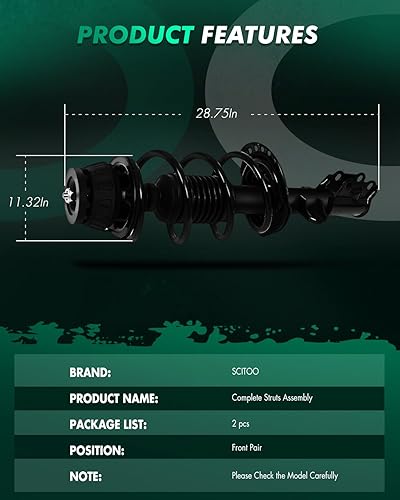 Vista 268 de SCITOO Puntales delanteros completos de resorte para Mercedes-Benz C230 08-09, para Mercedes-Benz C250 10-11, Mercedes-Benz C300 08-11