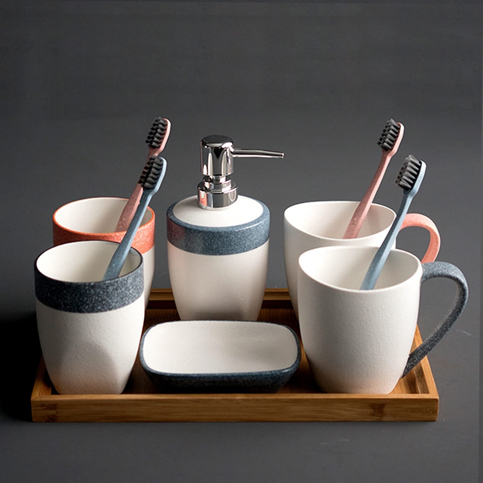 Seifenspender Schneeglasur Keramik Seifenspender Eltern-Kind-Set Familienbad Toilettenartikel Lotion Flasche/Mundspülung Tasse/Seifenschale/Tablett Flüssigseifenspender