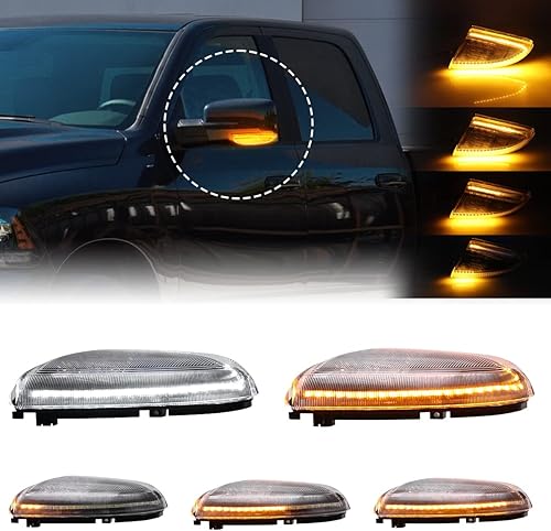 Aexploer Luces LED intermitentes de espejo lateral para Ram 1500 2500 3500 compatible con Ram 09-18 1500 y 10-18 2500 3500 y 19-22 1500 Classic