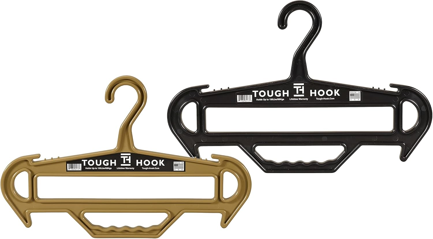 Tough Hanger XL Max Pack | Set of 2 | 1 Black and 1 Tan | USA Made