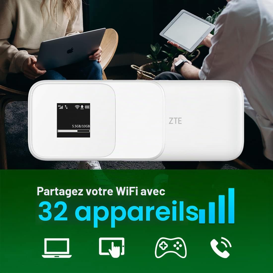 Router Zte Mf986d 4g Ufi Lte Cat12/13 1x Usb Type C, 1x Sim Socket 2x TS-9 (mf986d)
