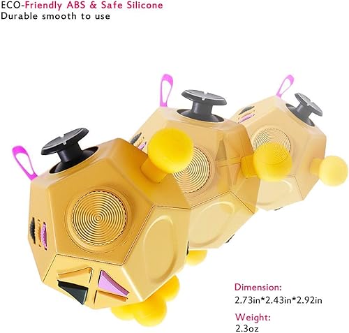 Miniatura 3 de Dodecágono juguete de cubo antiestrés de 12 caras alivia el estrés y la ansiedad para niños y adultos con TDAH TOC TDAH autismo verdeB1