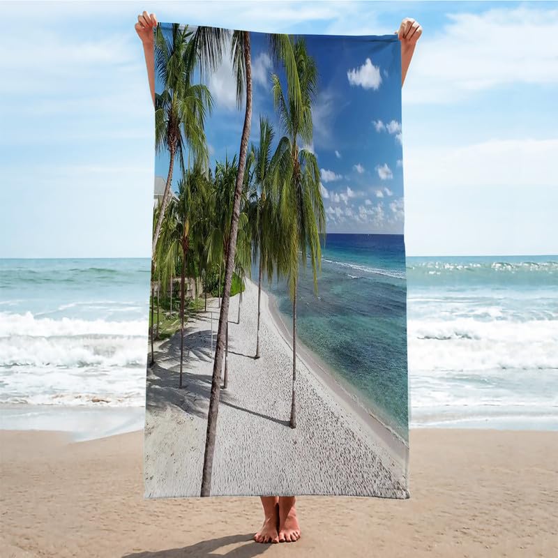 Telo mare oceano, extra large, in microfibra, ad asciugatura rapida, per piscina, palestra, senza sabbia, assorbente, per bagno, viaggi, campeggio, sport, 100 x 180 cm