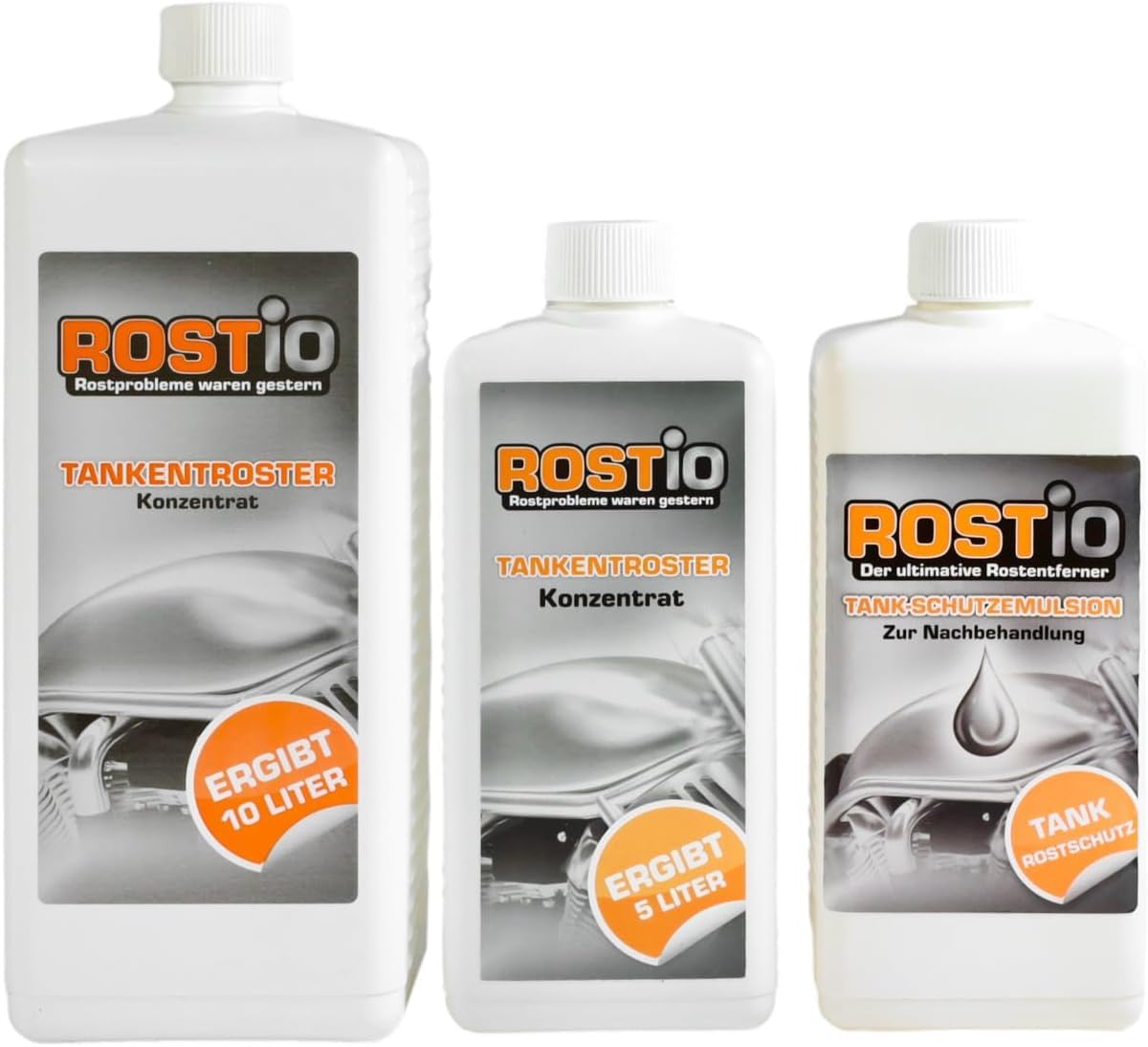 Rostio Depósito antióxido de depósito de 1,5 litros Plus 500 ml – emulsión de protección contra la oxidación del tanque, transparente