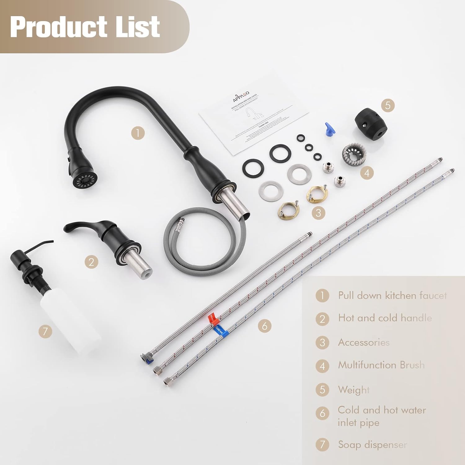 Flаѕh Dеаlѕ - 50% оƒƒ 3 Hole Kitchen Faucet, APPASO Kitchen Faucet 3 Hole with Pull Down Sprayer, 3 Pieces Kitchen Faucet with Soap Dispenser and Side Single Handle, Matte Black Kitchen Faucet 3 Hole, 211MB 50% оƒƒ Dіѕсоunt 3 Hole Kitchen Faucet, APPASO Kitchen Faucet 3 Hole with Pull Down Sprayer, 3 Pieces Kitchen Faucet with Soap Dispenser and Side Single Handle, Matte Black Kitchen Faucet 3 Hole, 211MB