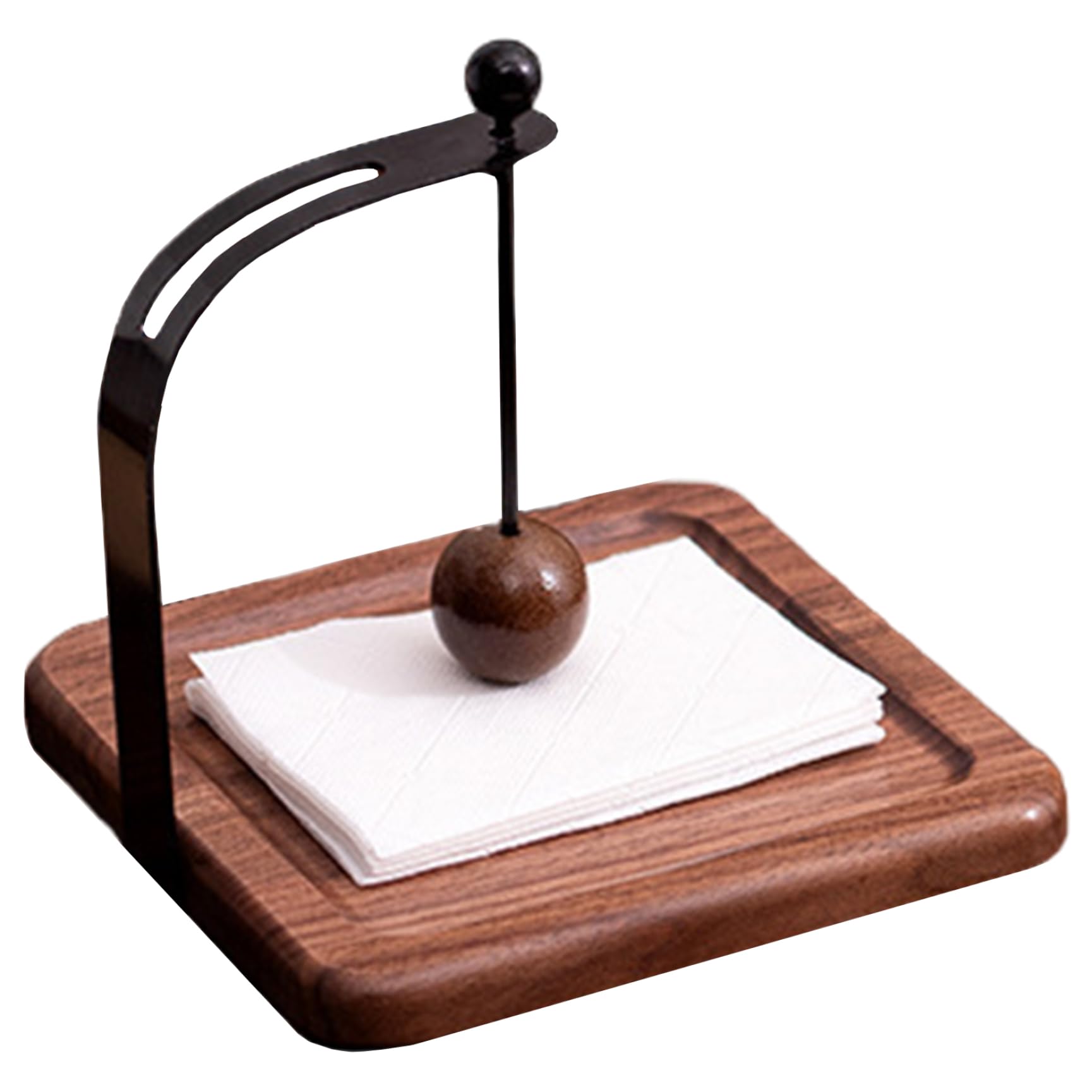 Porte-serviettes en noyer distributeur de serviette en bois pour cuisine et bureau