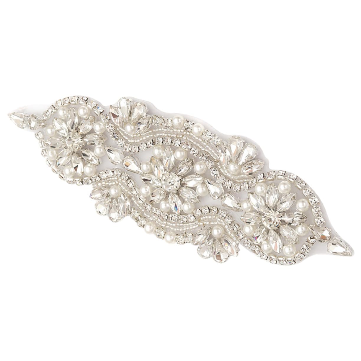 VILLCASE 4stücke Rhinestone Perlen Applikation Für Hochzeitskleid Glänzende Strass Patches Für Dekoration Für Brautgürtel Und Accessoires Elegantes Design Für Kreative Projekte