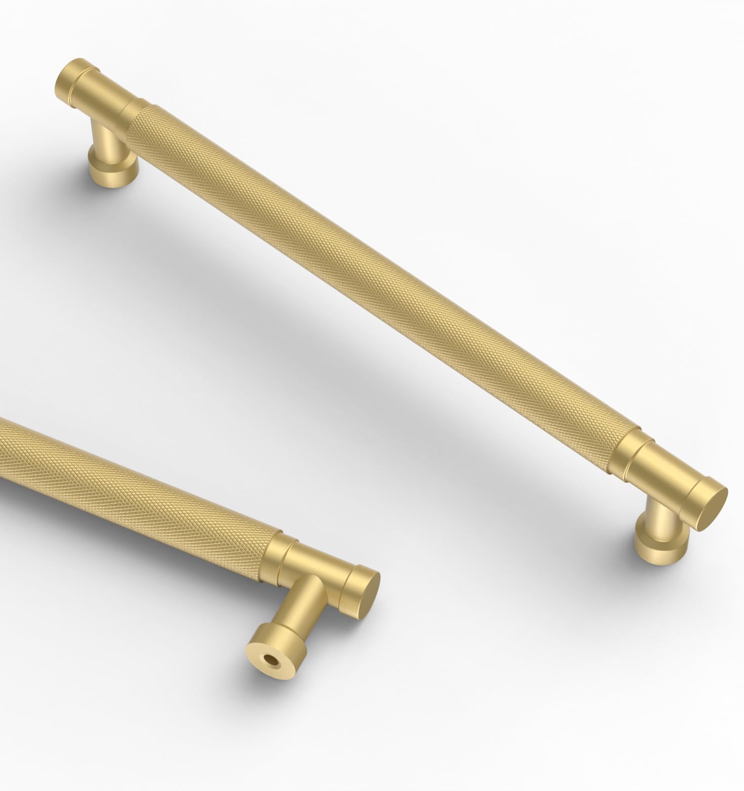 Asidrama 6 Pack 12.6 Inch(320mm) Brushed Gold Cabinet Pulls Knurled Kitchen Cabinet Handles, Cabinet Pulls Kitchen Cabinet Hardware for Cupboard Drawer Pulls