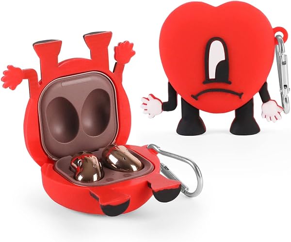 Coque en silicone avec porte-clés pour Samsung Galaxy Buds2 Pro (2022), Buds Pro (2021), Buds Live (2020) (3Dlove) - 1