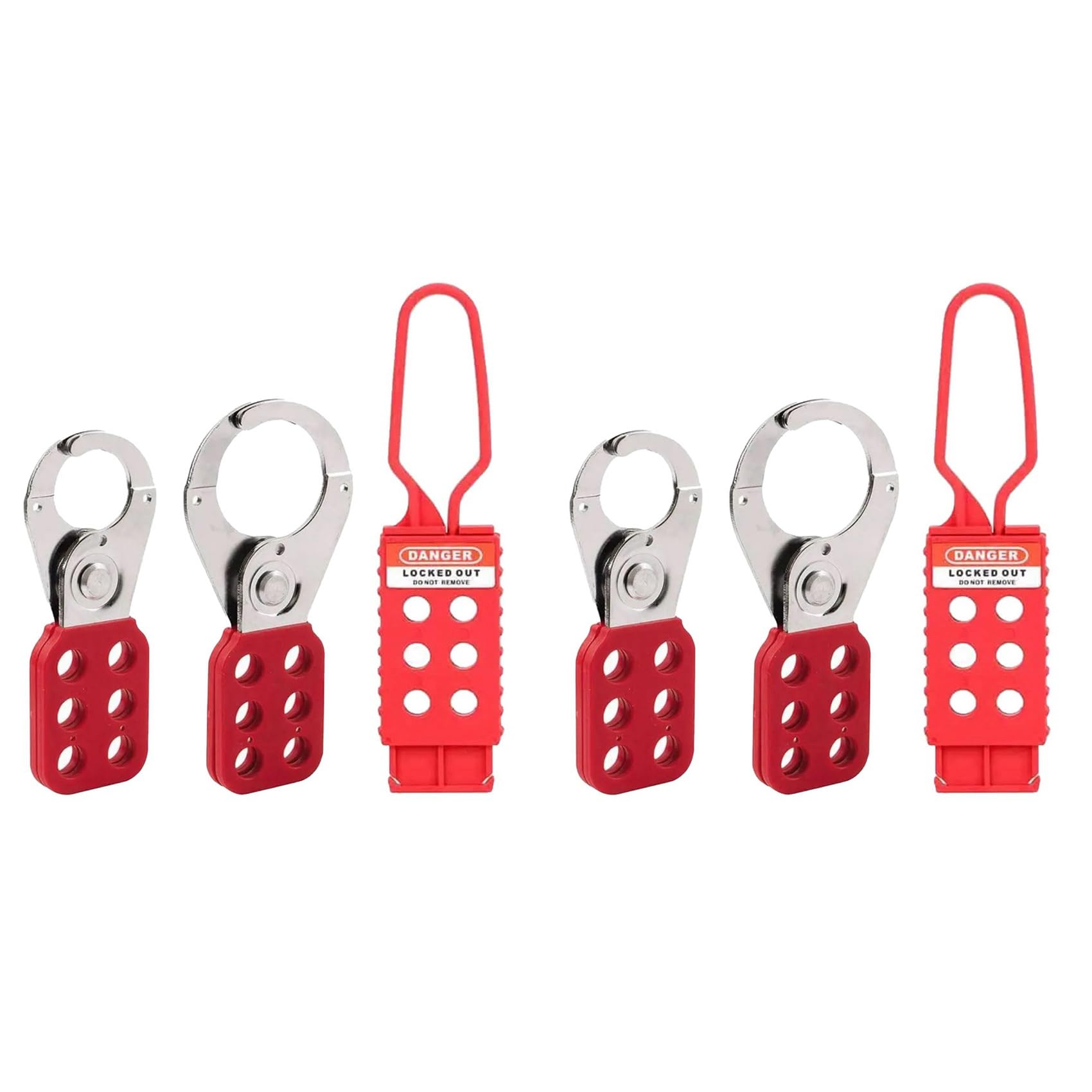 Jnchdghwa As Shown 4X Lockout Tagout Hasp Set - Lock Out Tag Out Hasp Hasp Padlock Holder Camlock Hasp Safety Lock Out