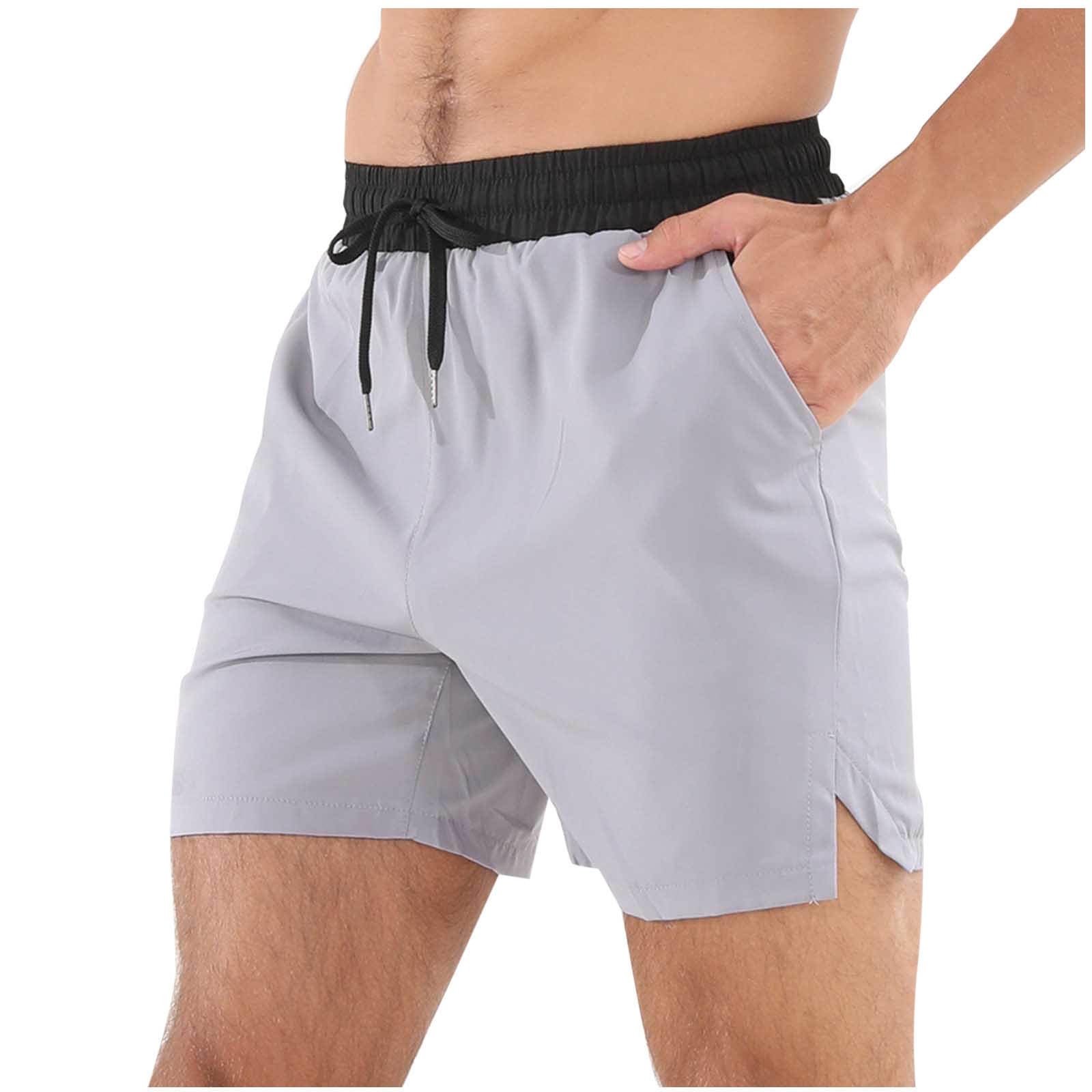 Mens Quick Dry Workout Shorts Lightweight Mesh Gym Athletic Shorts Elastic Training Running Sport Jogger with Pocket