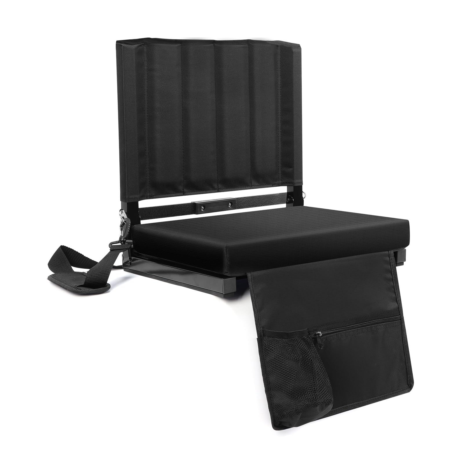 Asiento de estadio con respaldo acolchado, asiento de estadio con 2 opciones de transporte, asiento de tribuna con acolchado grueso para eventos deportivos y conciertos.