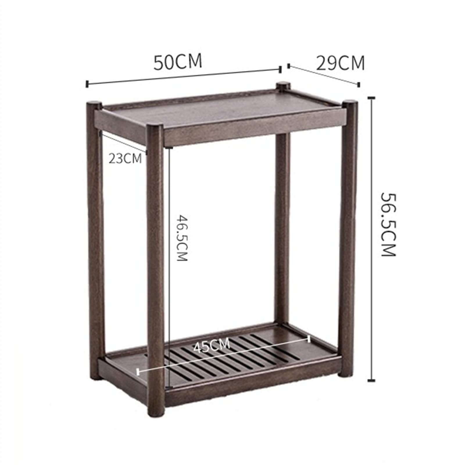 Práctico Soporte de Torre for PC Madera Maciza, Soporte for CPU móvil 2 Niveles, for Caja Principal pie con Ruedas Invisibles for Oficina en casa(Bruin,Pequeño)